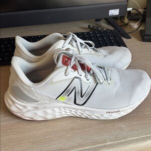 New Balance White and Black Running Shoes
